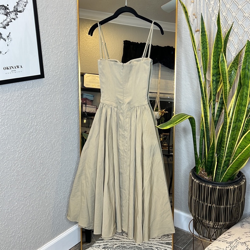 HOUSE OF CB 'Samaria' Taupe Corset Midi Sun Dress NWOT - Picture 13 of 16